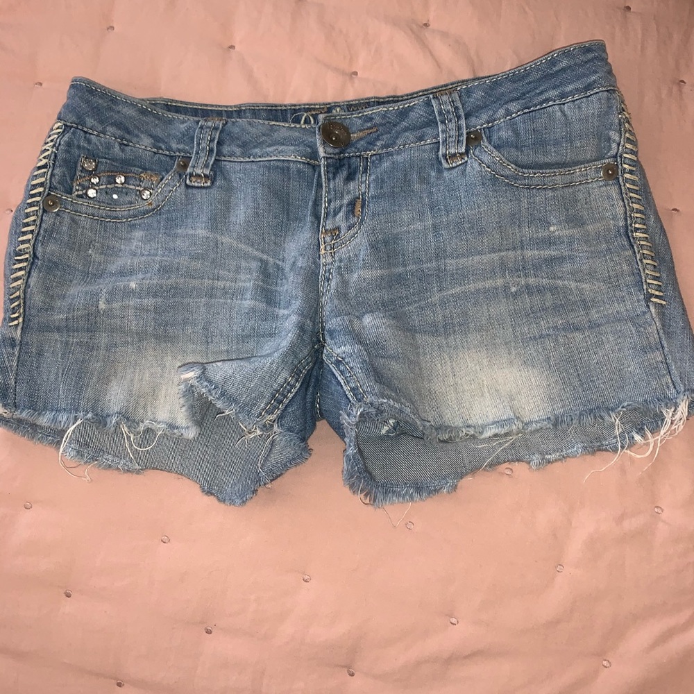 Jean shorts.